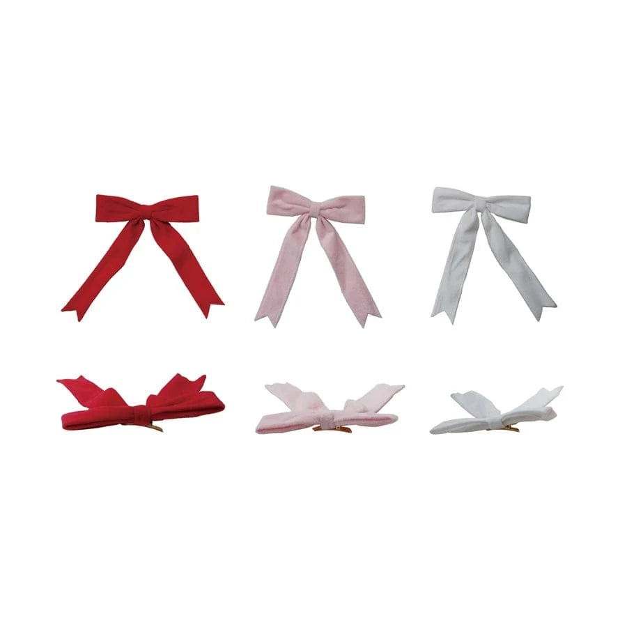 Creative Coop Holiday Velvet Clip-on Bow
