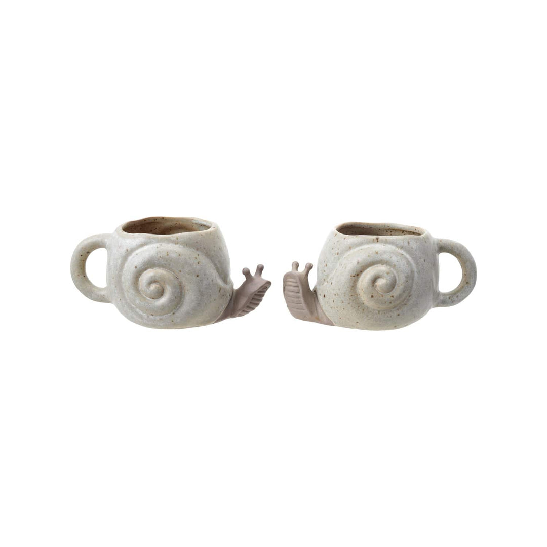 Creative Coop Home 12 oz. Stoneware Snail Shaped Mug (Each Will Vary)