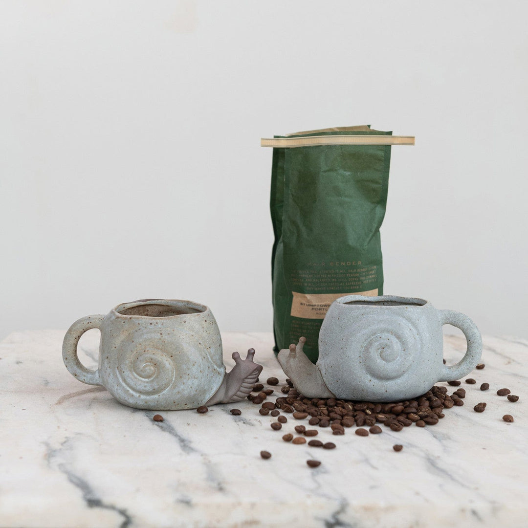 Creative Coop Home 12 oz. Stoneware Snail Shaped Mug (Each Will Vary)