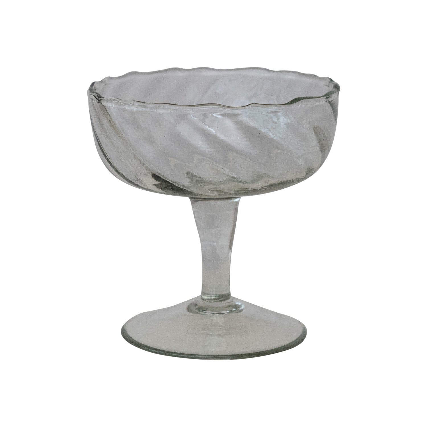 Creative Coop Home 6 oz. Hand-Blown Twisted Stemmed Coupe Glass (Each One Will Vary)