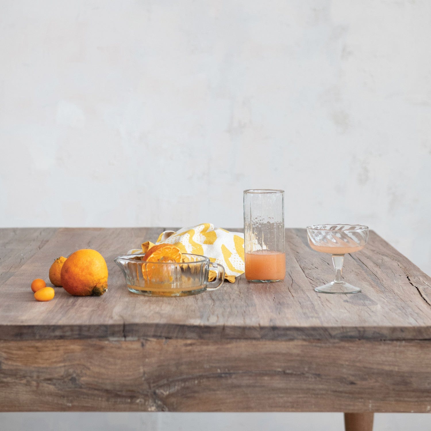 Creative Coop Home 6 oz. Hand-Blown Twisted Stemmed Coupe Glass (Each One Will Vary)