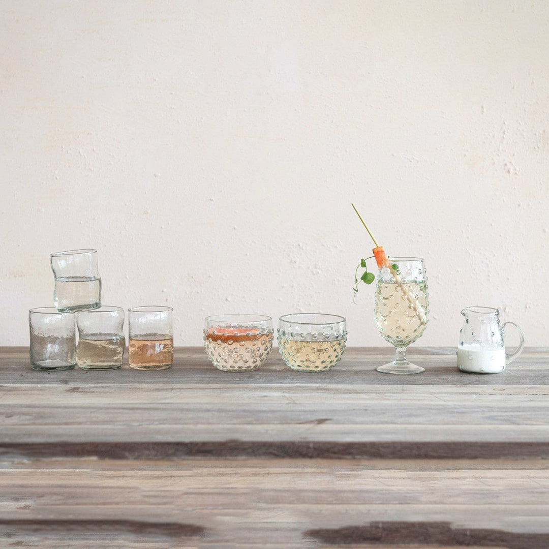 Creative Coop Home 8 oz. Recycled Glass Hobnail Creamer