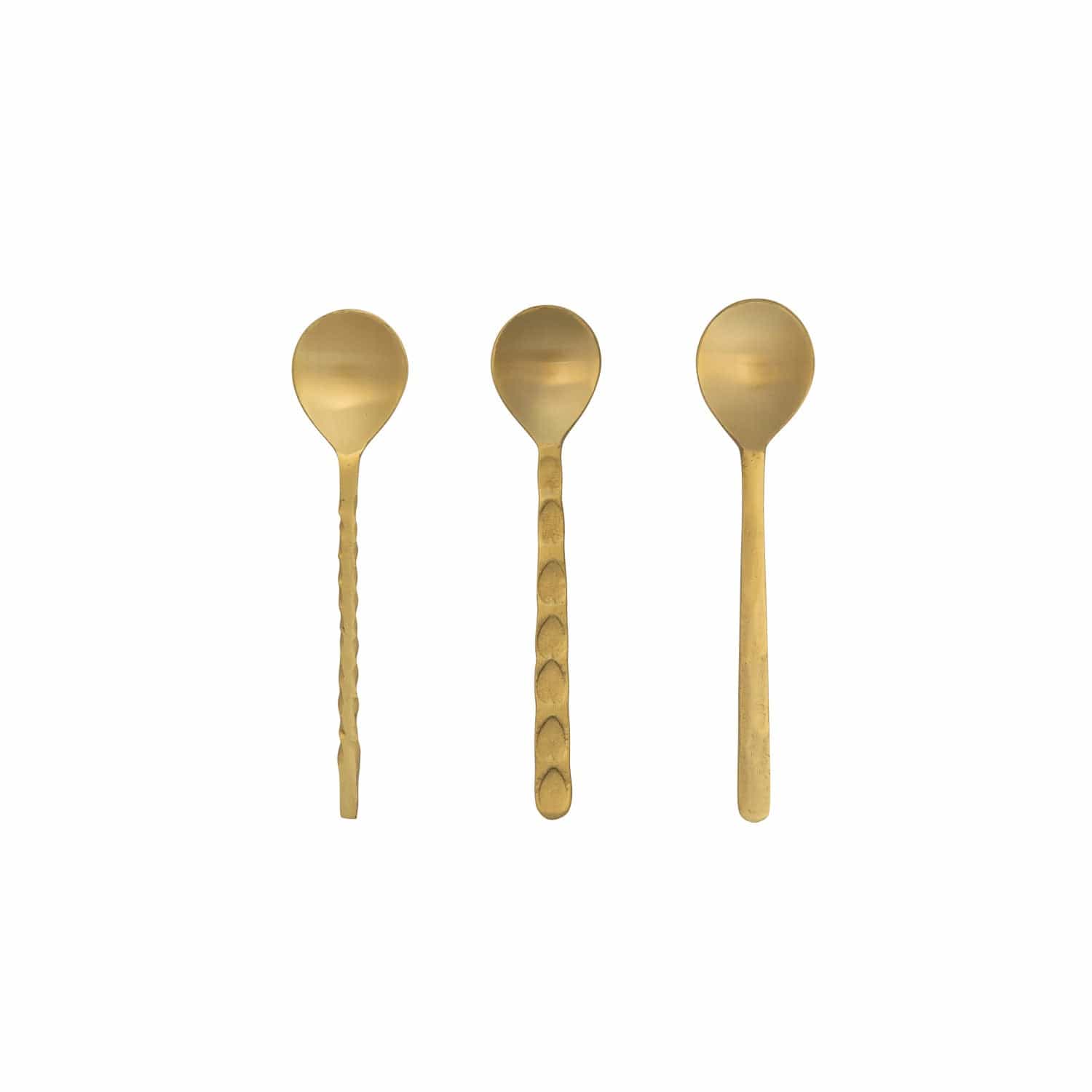 Creative Coop Home Brass Spoon with Sculpted Handle, 3 Styles