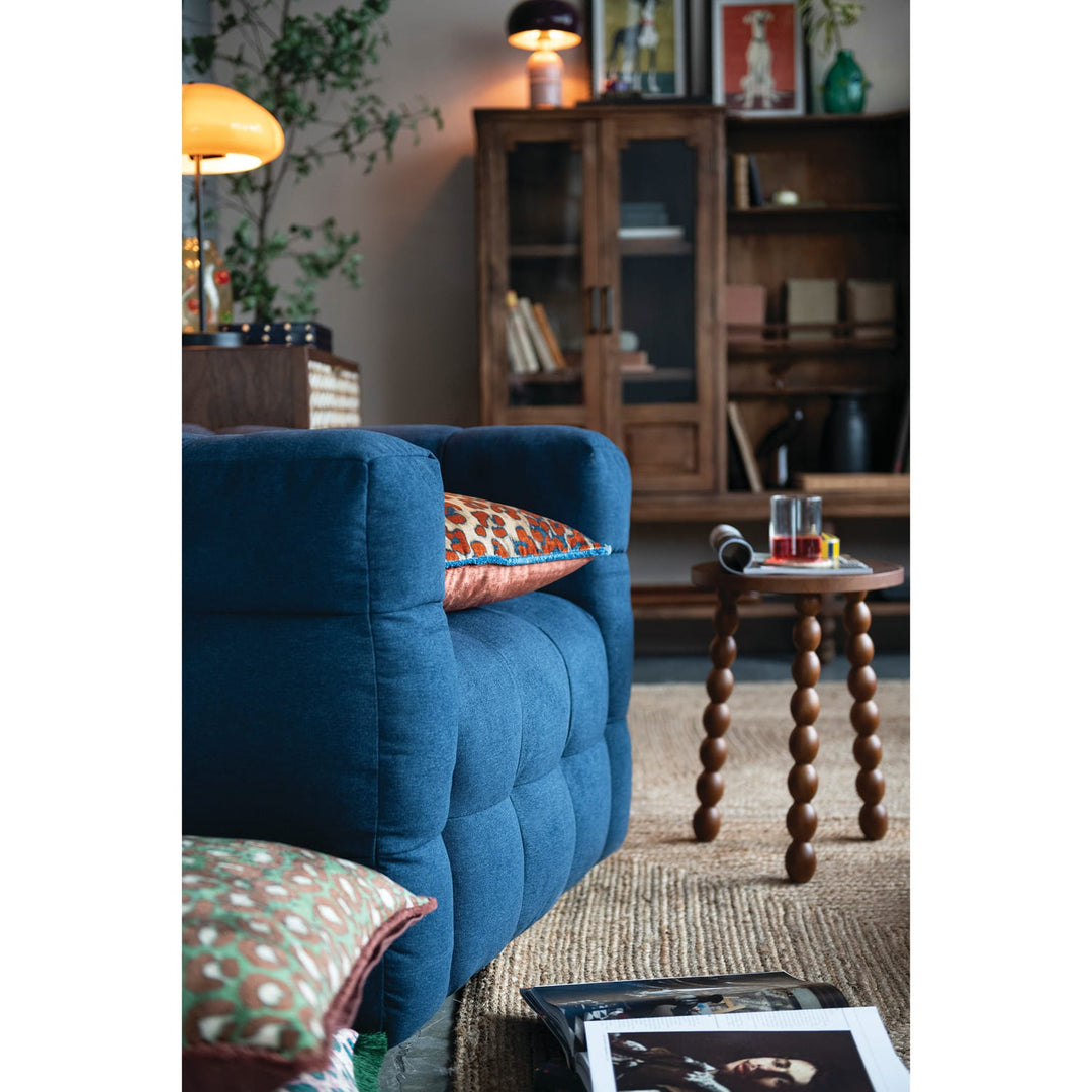 Creative Coop Home Brushed Rubberwood Table with Turned Legs