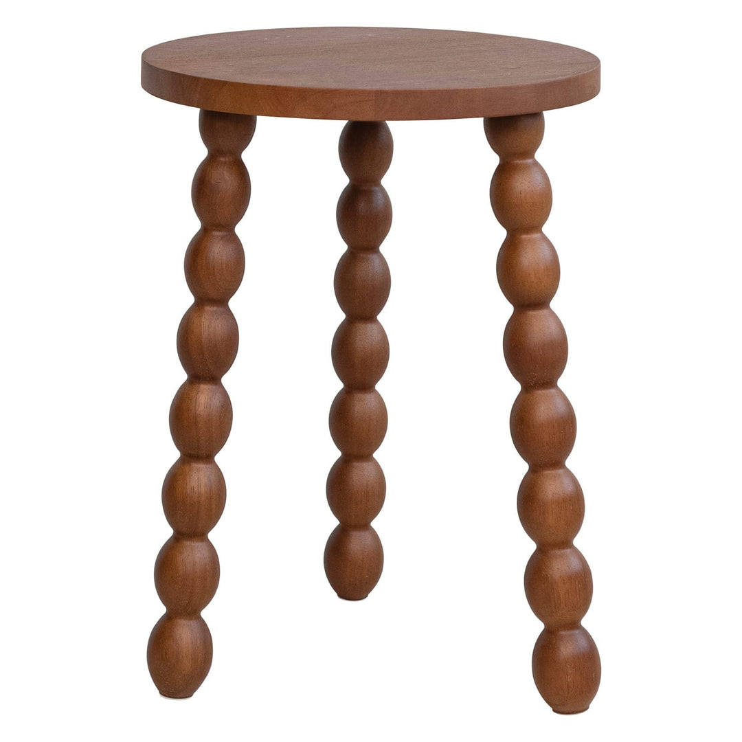 Creative Coop Home Brushed Rubberwood Table with Turned Legs