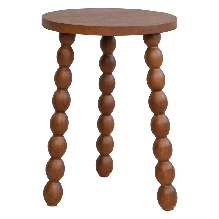 Creative Coop Home Brushed Rubberwood Table with Turned Legs