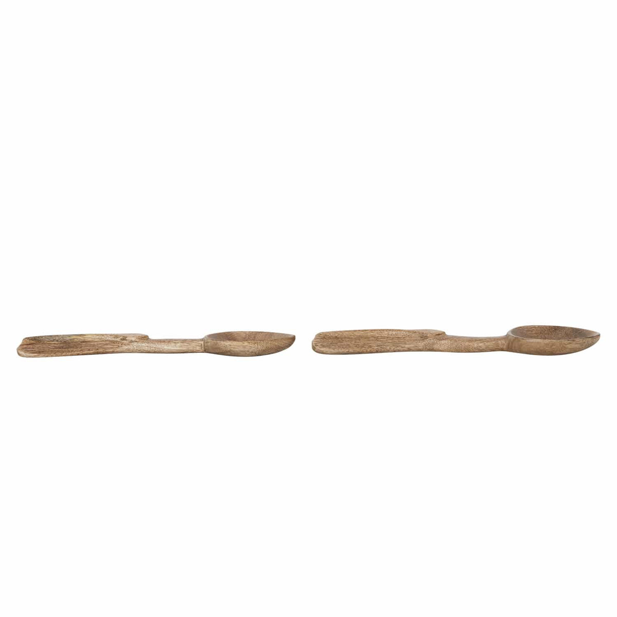 Creative Coop Home Carved Mango Wood Salad Servers, Natural