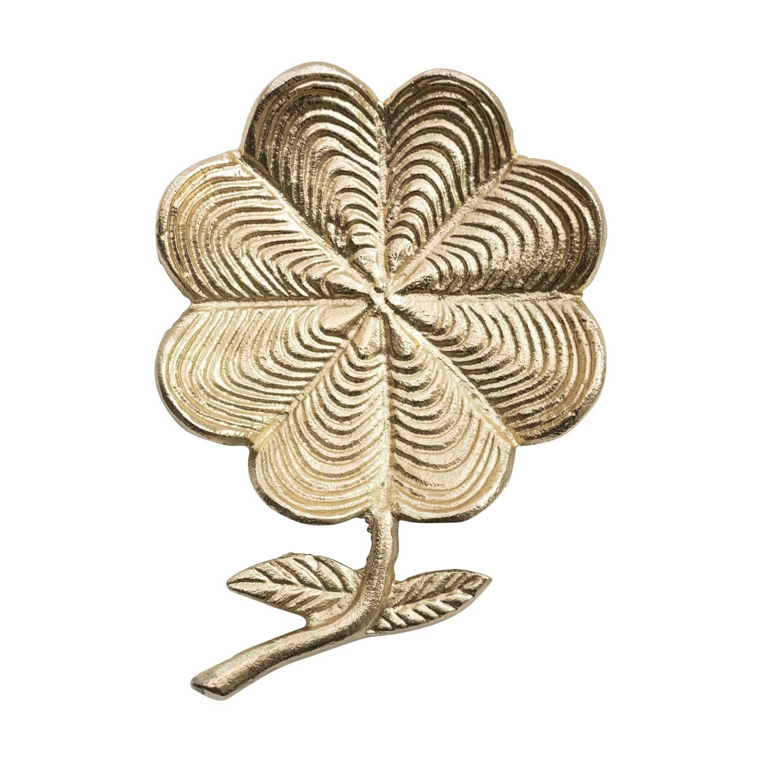 Creative Coop Home Cast Aluminum Flower Shaped Dish, Gold Finish