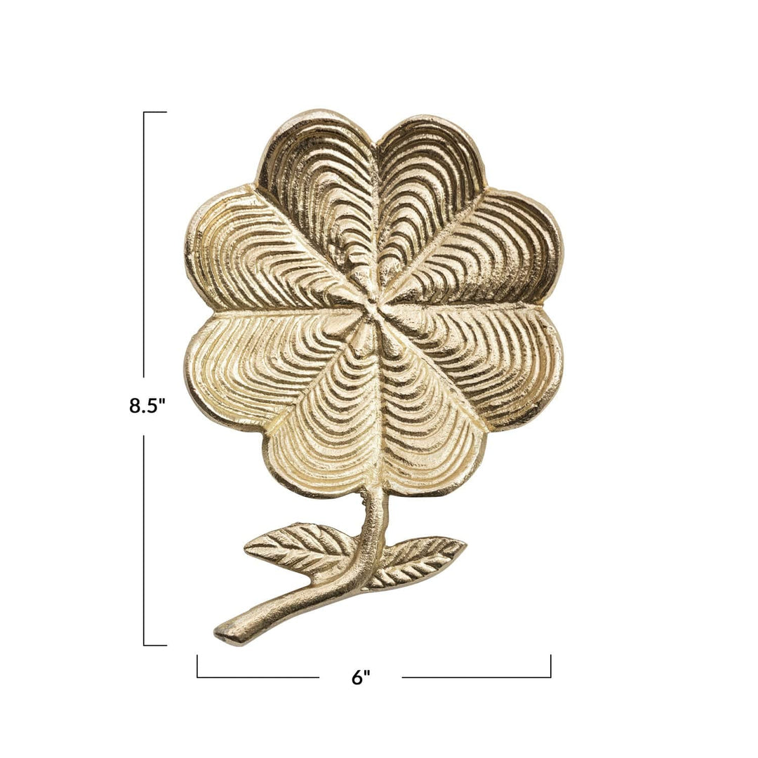 Creative Coop Home Cast Aluminum Flower Shaped Dish, Gold Finish
