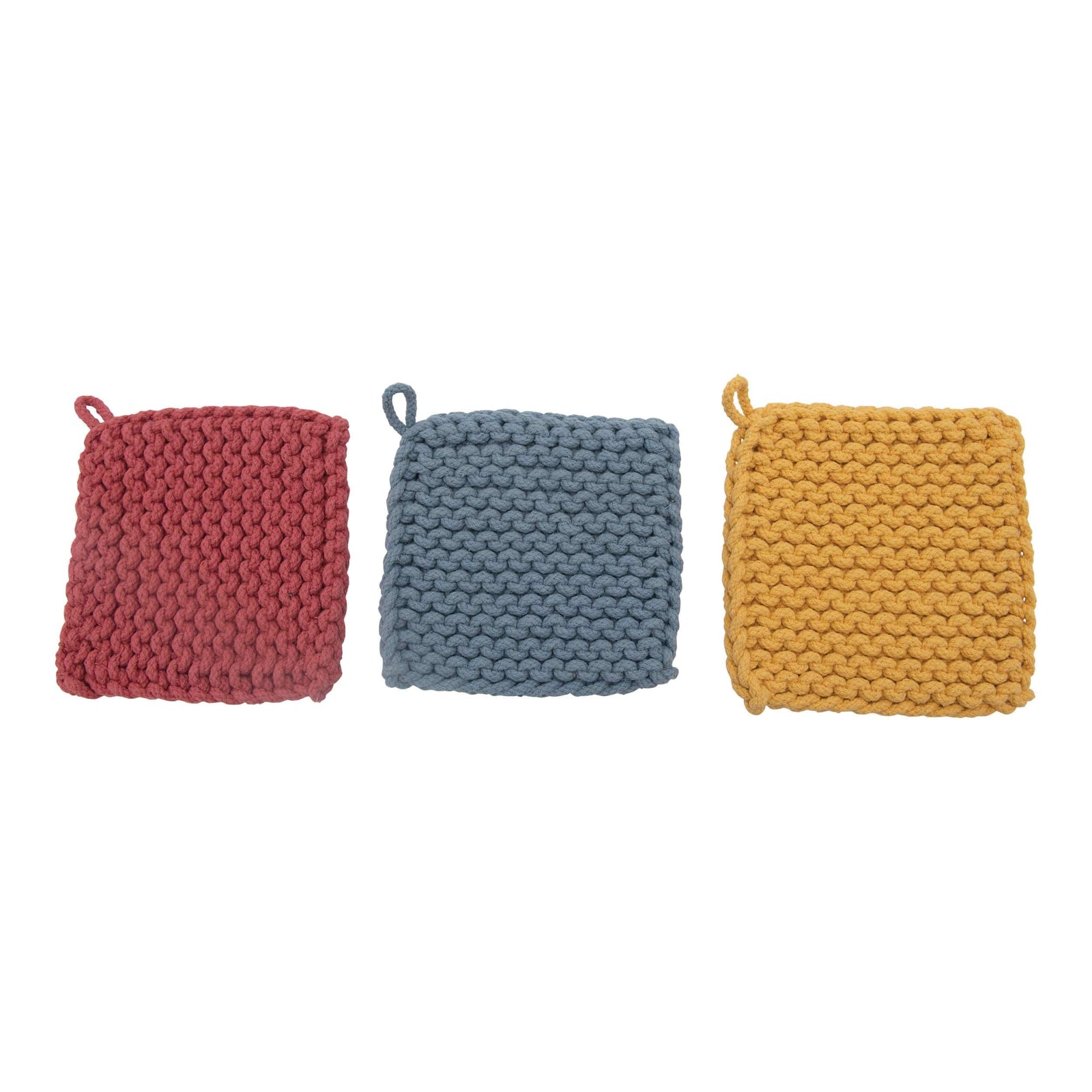 Creative Coop Home Cotton Crocheted Pot Holders