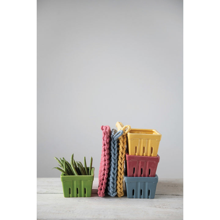 Creative Coop Home Cotton Crocheted Pot Holders