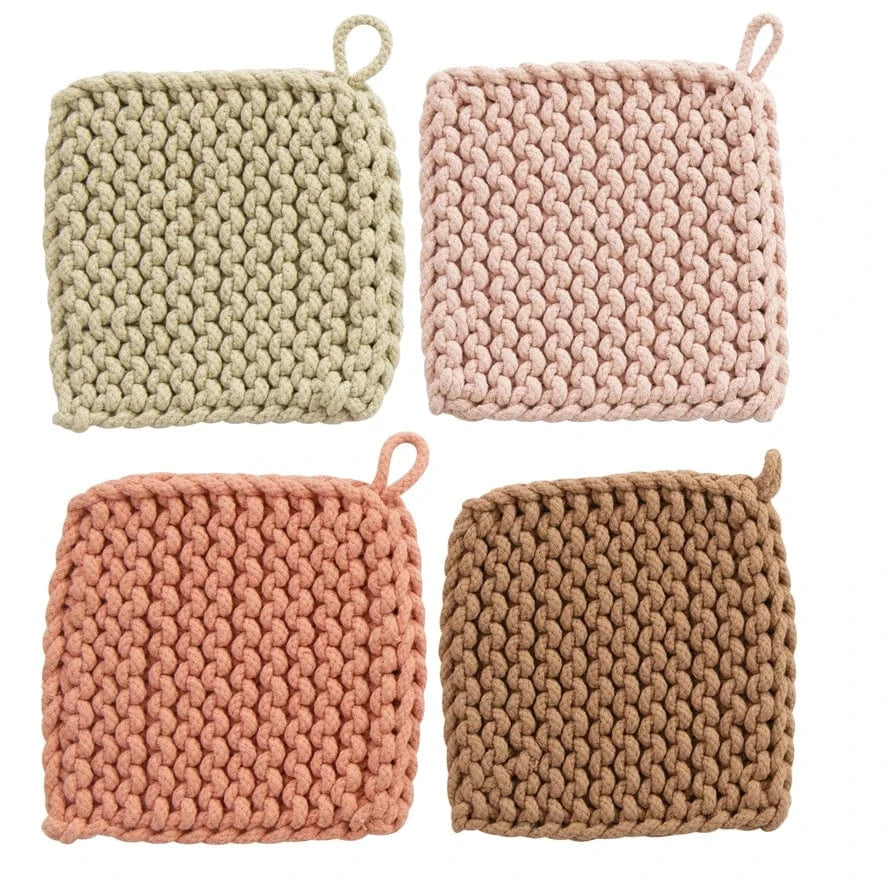 Creative Coop Home Cotton Crocheted Potholder