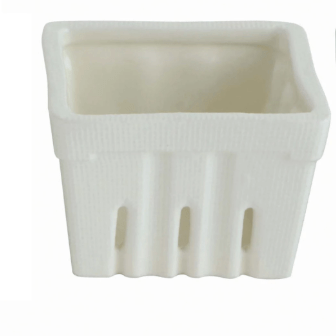 Creative Coop Home Cream Textured Stoneware Berry Basket