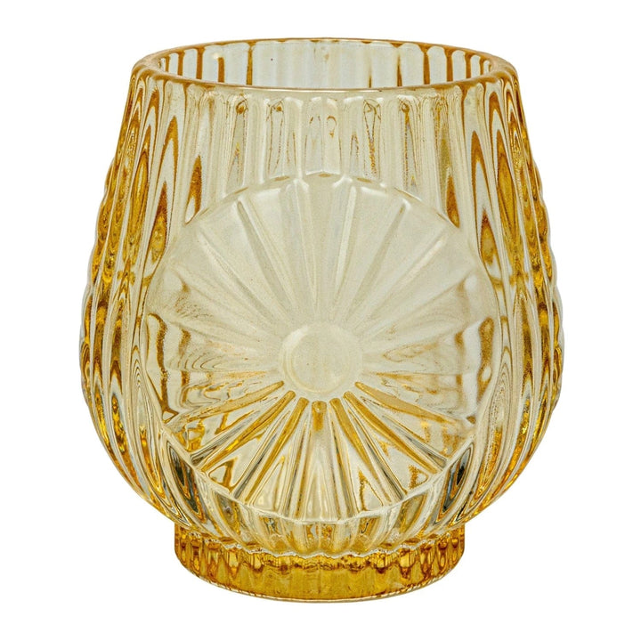 Creative Coop Home Decor Wood Tray w/ Embossed Glass Tealight/Votive Holders w/ Vase, Set of 7