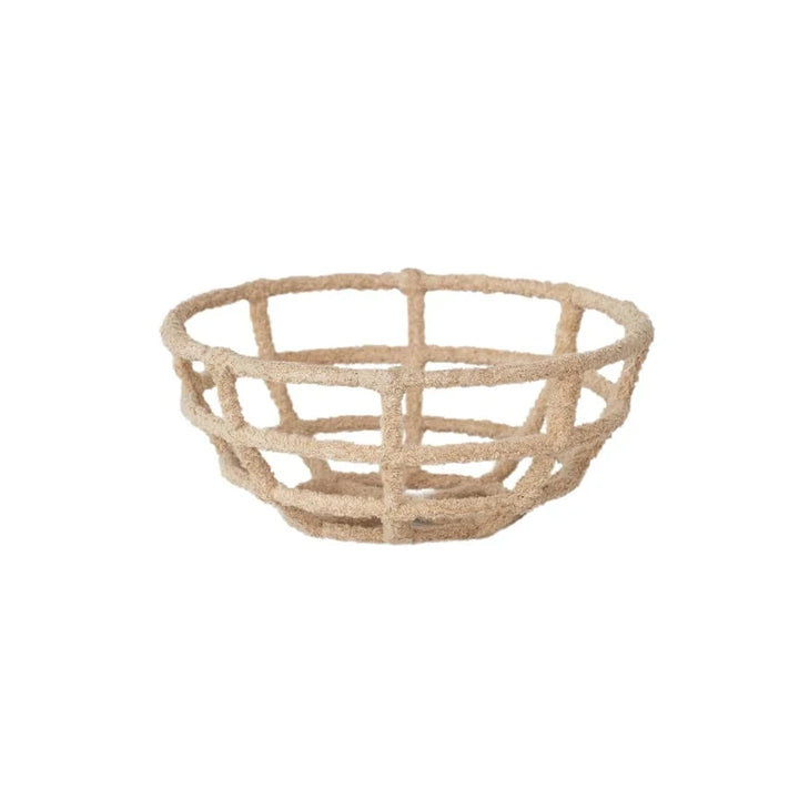Creative Coop Home Decorative Metal & Cotton Terry Cloth Wrapped Bowl