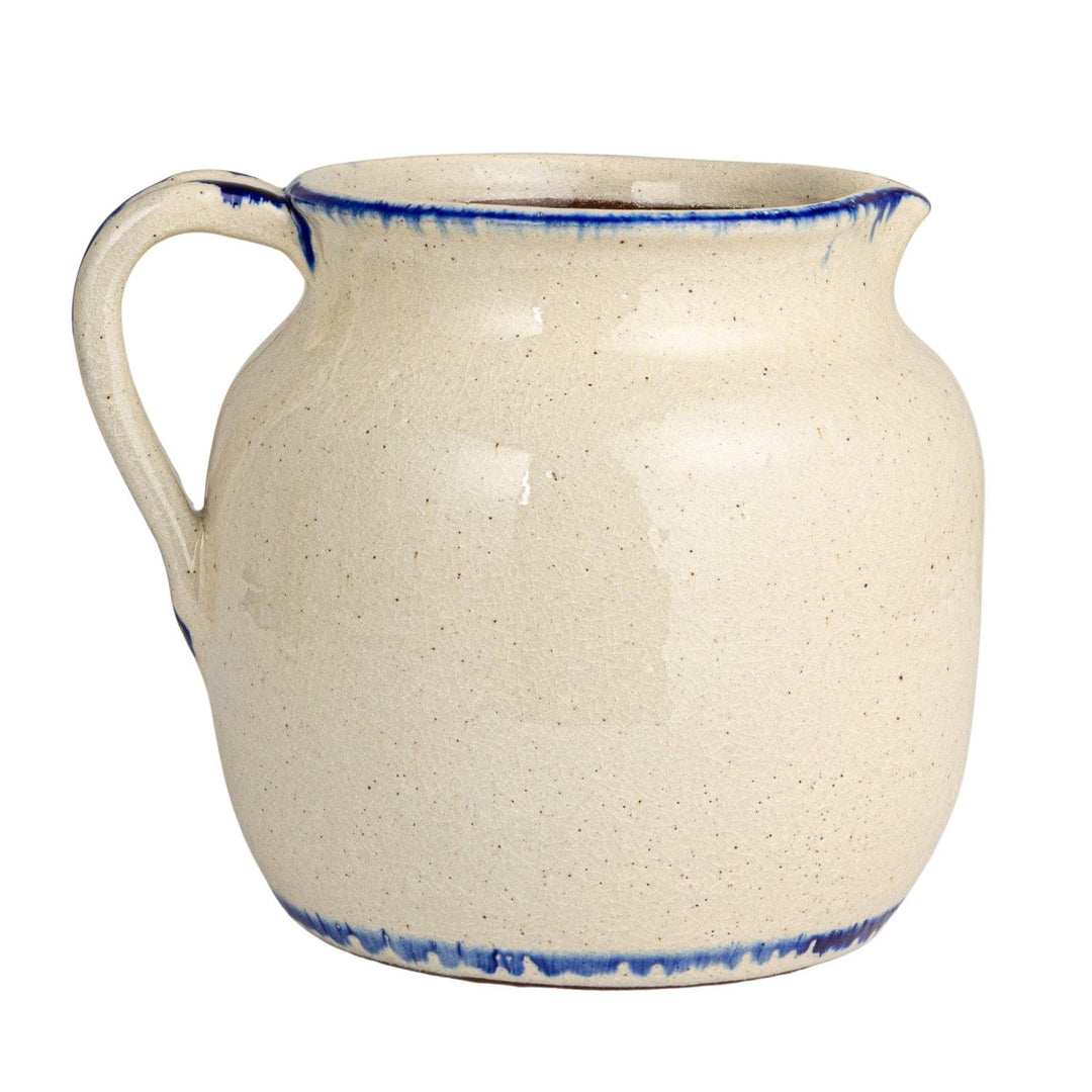 Creative Coop Home Decorative Terra-cotta Pitcher with Flowers & Handle, (Each One Will Vary) - LOCAL PICKUP ONLY