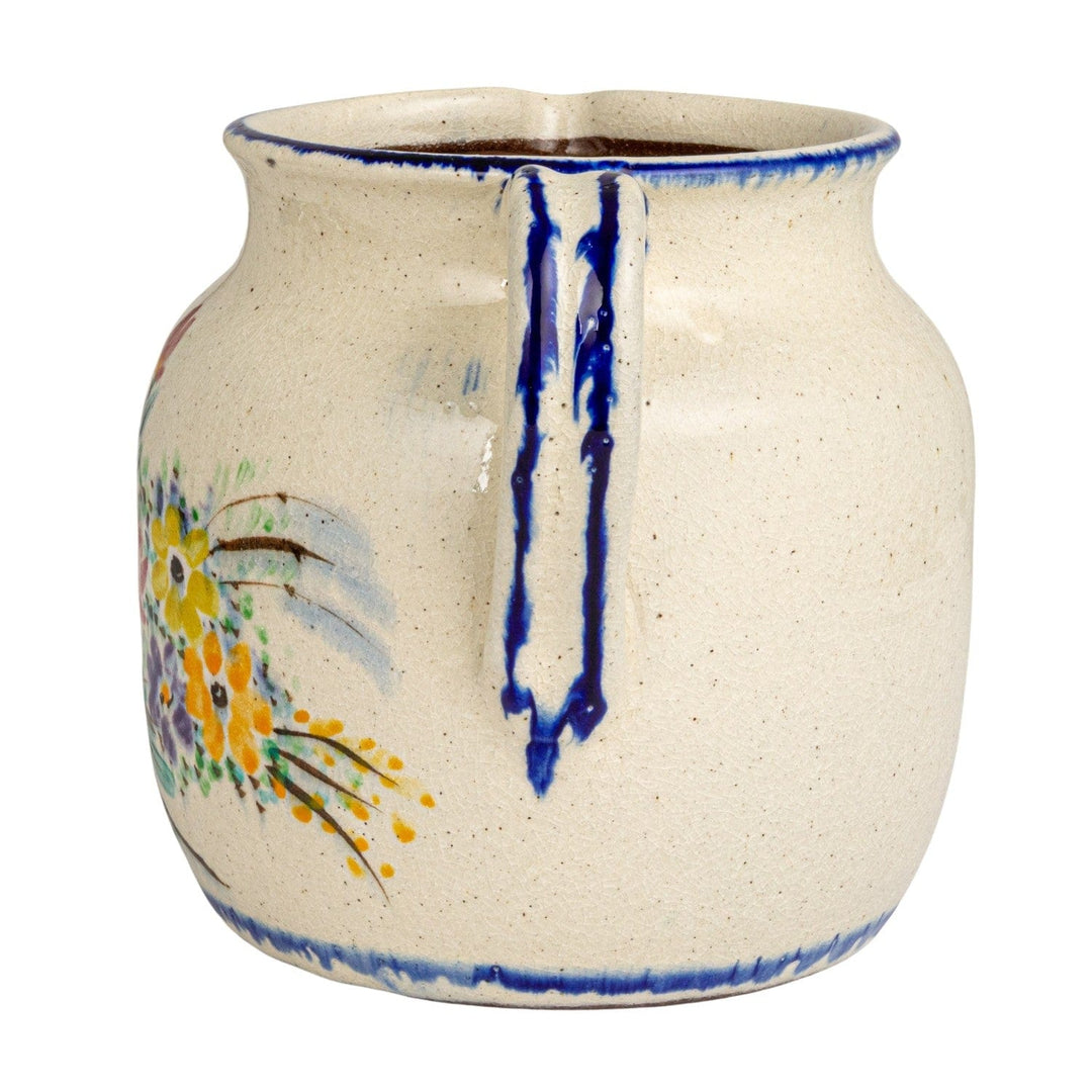 Creative Coop Home Decorative Terra-cotta Pitcher with Flowers & Handle, (Each One Will Vary) - LOCAL PICKUP ONLY