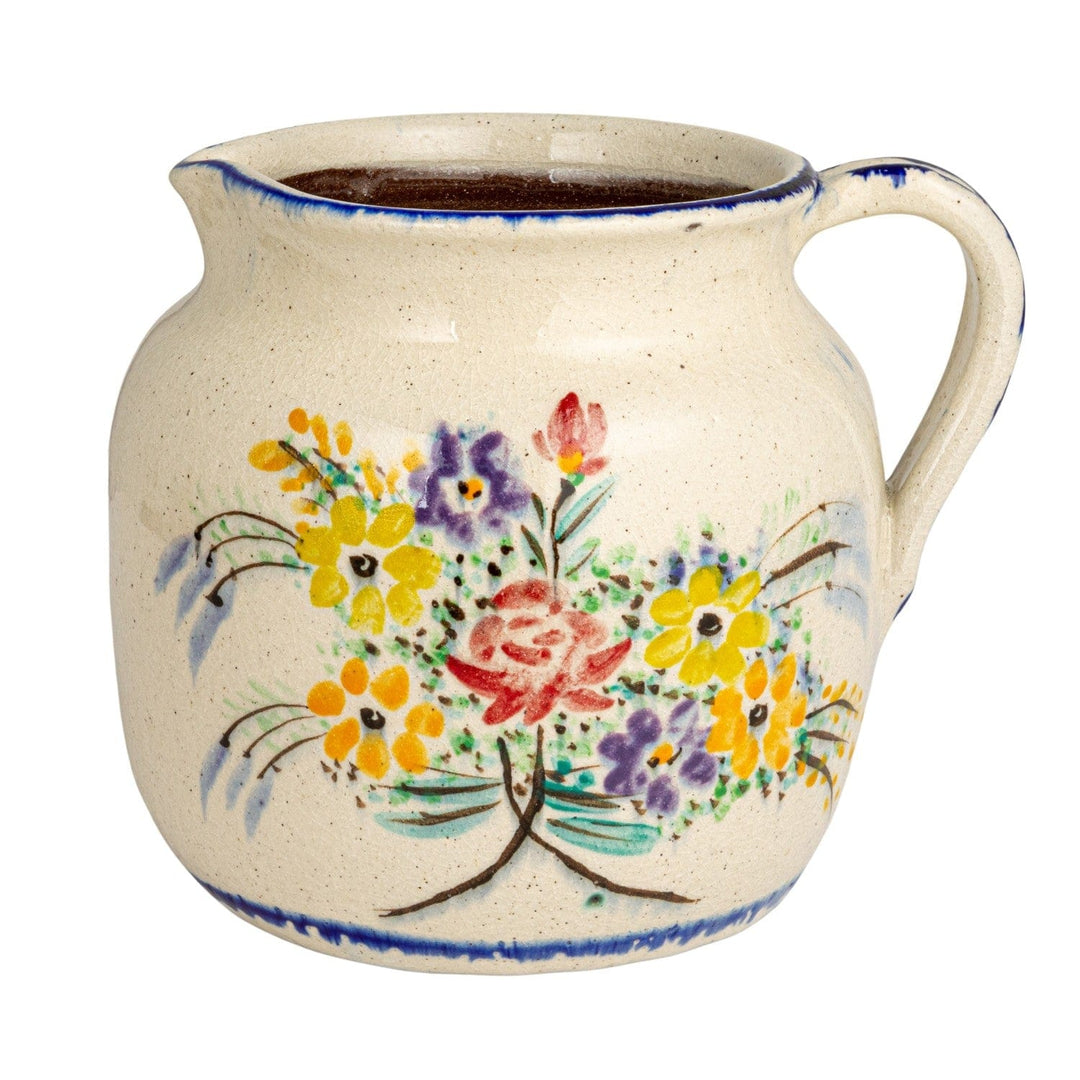 Creative Coop Home Decorative Terra-cotta Pitcher with Flowers & Handle, (Each One Will Vary) - LOCAL PICKUP ONLY