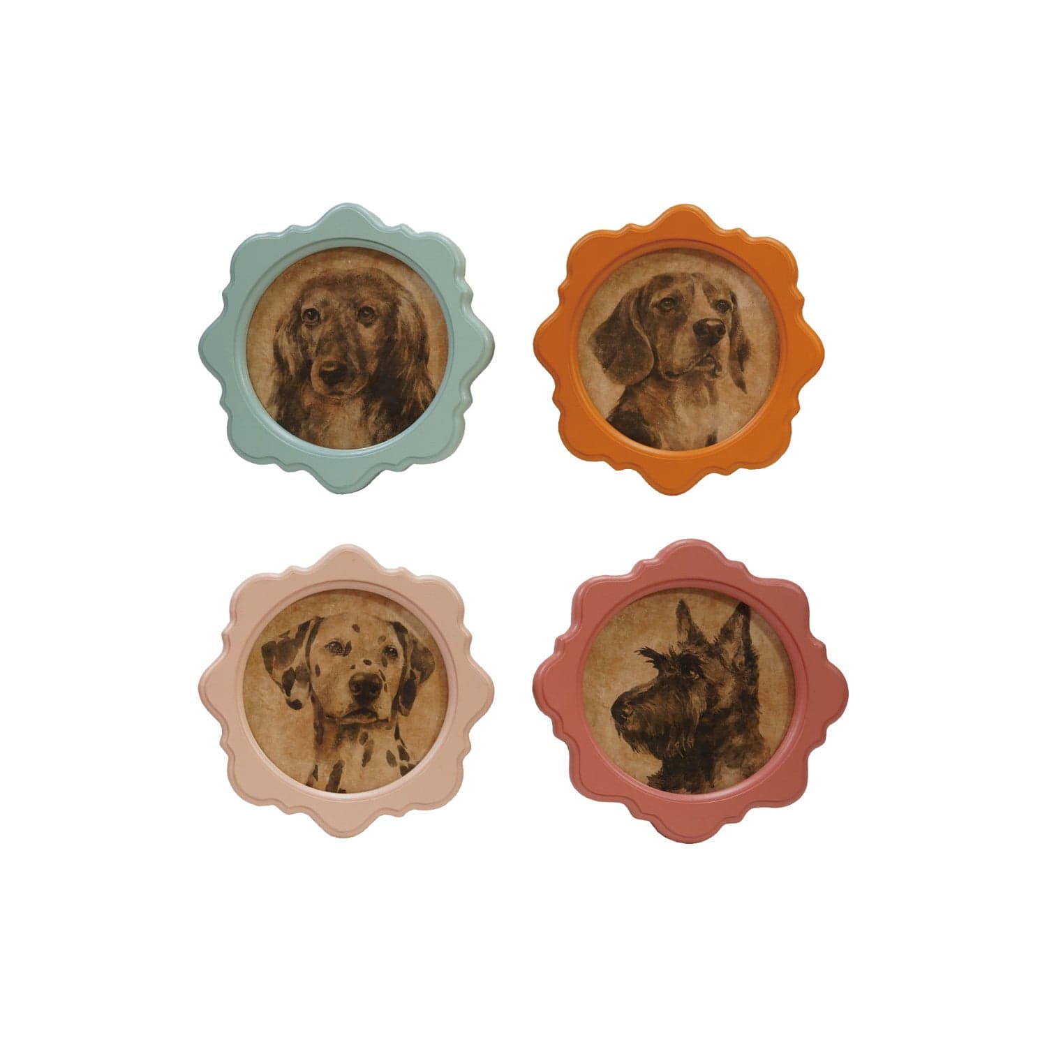 Creative Coop Home Framed Wall Décor with Vintage Reproduction Dog Image