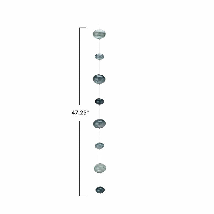Creative Coop Home Hand Blown Bubble Glass Garland, Blues