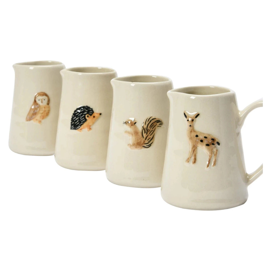 Creative Coop Home Hand-Painted Creamer with Forest Animal, 4 Styles