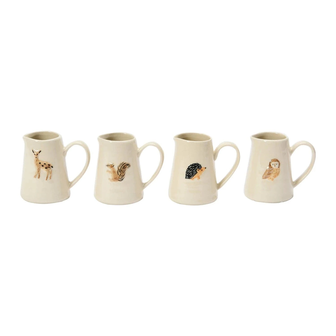 Creative Coop Home Hand-Painted Creamer with Forest Animal, 4 Styles
