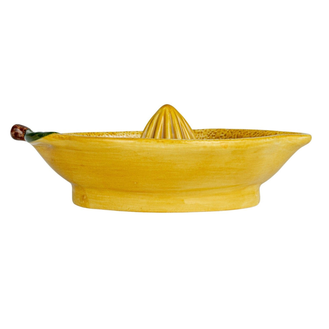 Creative Coop Home Hand-Painted Stoneware Lemon Shaped Juicer