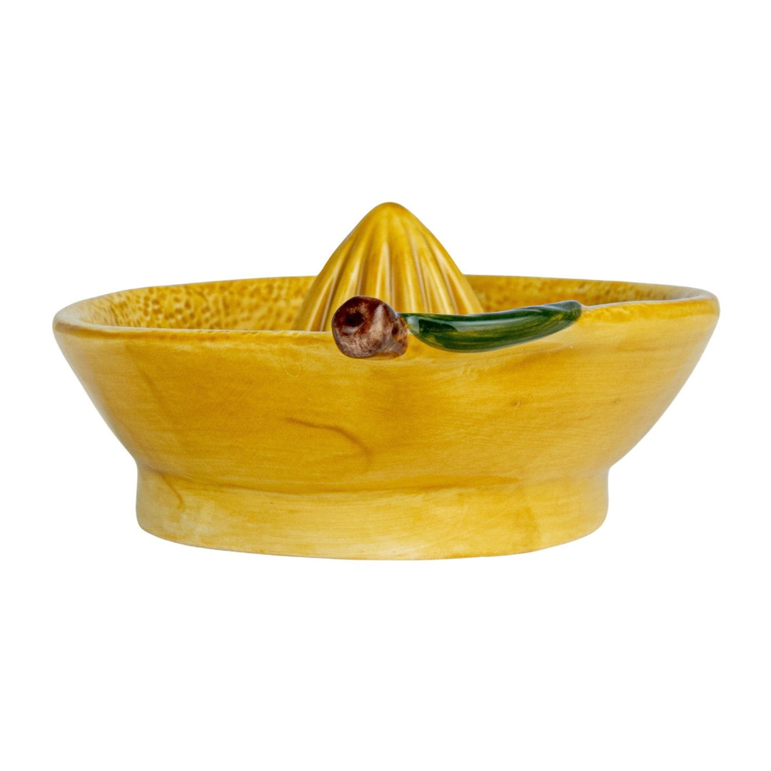 Creative Coop Home Hand-Painted Stoneware Lemon Shaped Juicer