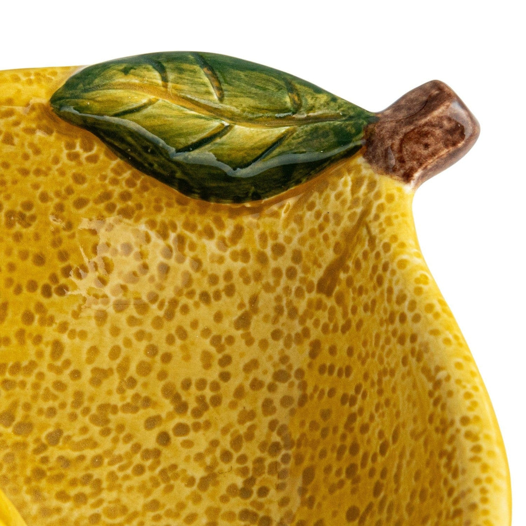 Creative Coop Home Hand-Painted Stoneware Lemon Shaped Juicer