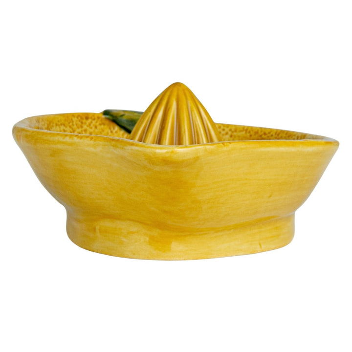 Creative Coop Home Hand-Painted Stoneware Lemon Shaped Juicer