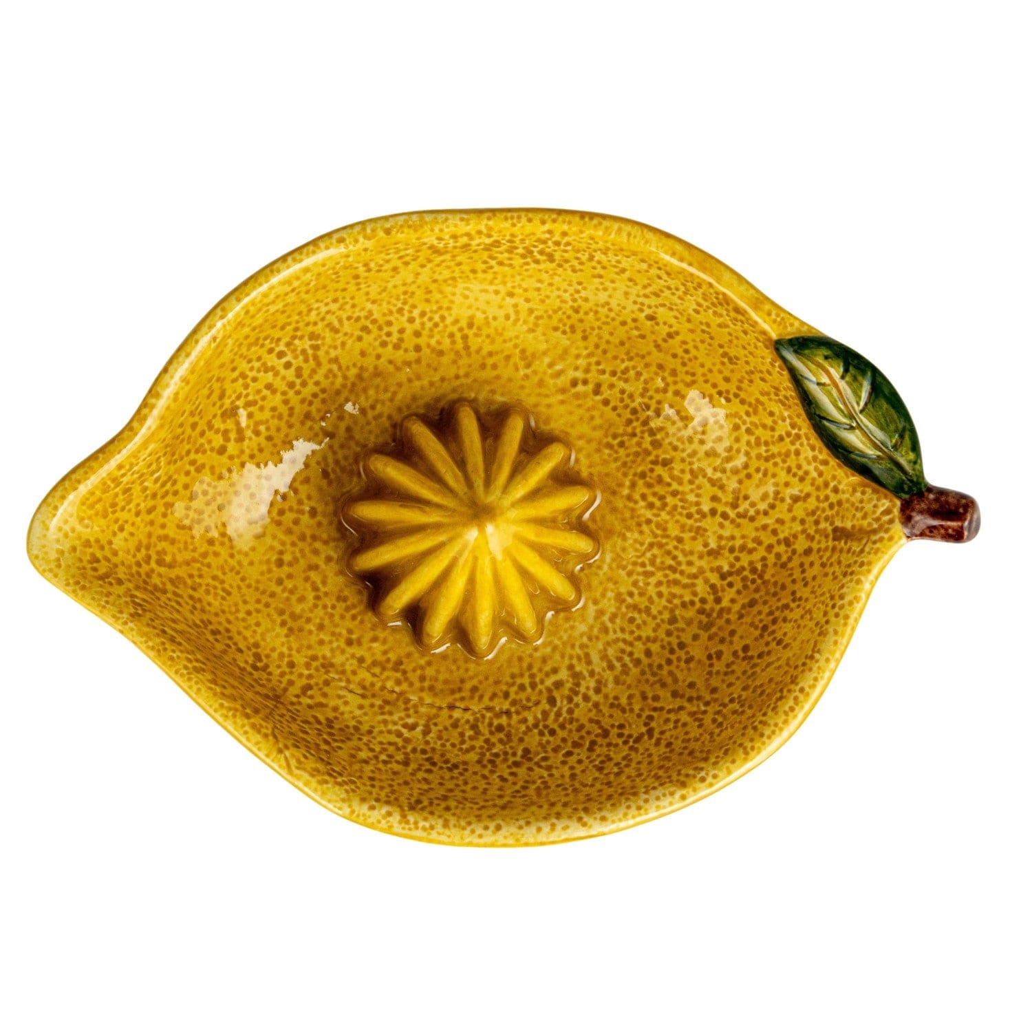 Creative Coop Home Hand-Painted Stoneware Lemon Shaped Juicer