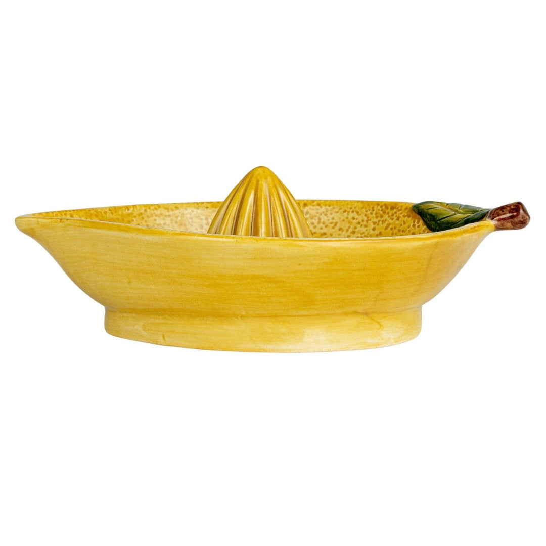 Creative Coop Home Hand-Painted Stoneware Lemon Shaped Juicer