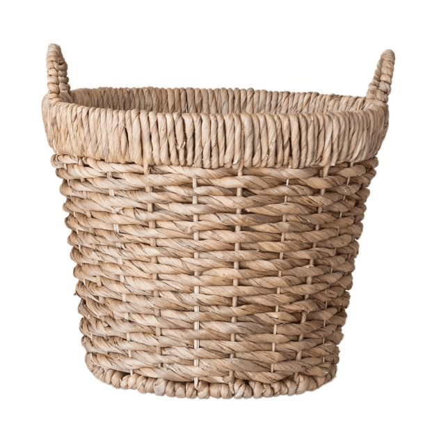 Creative Coop Home Large Hand-Woven Water Hyacinth Baskets with Handles