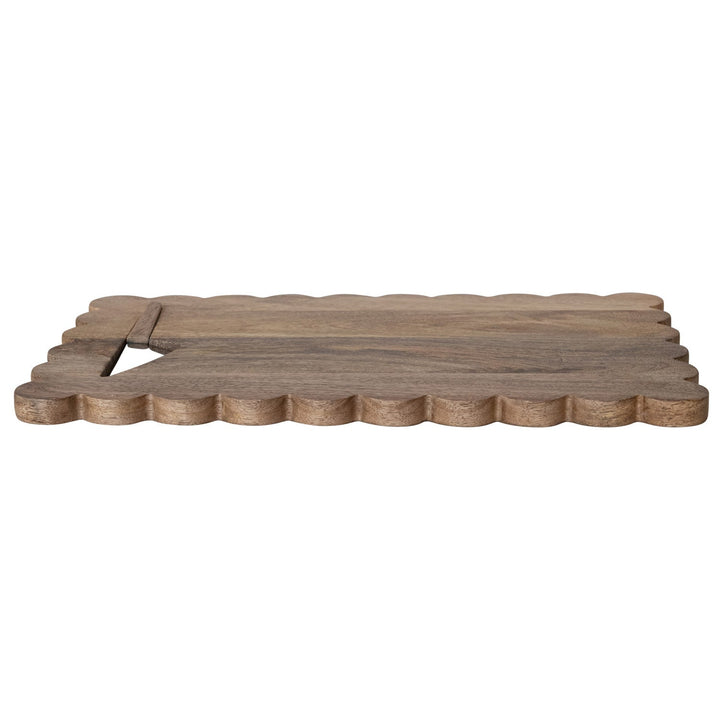Creative Coop Home Mango Wood Scalloped Cheese/Serving Board w/ Stainless Steel Cheese Knife, Set of 2 - LOCAL PICKUP ONLY