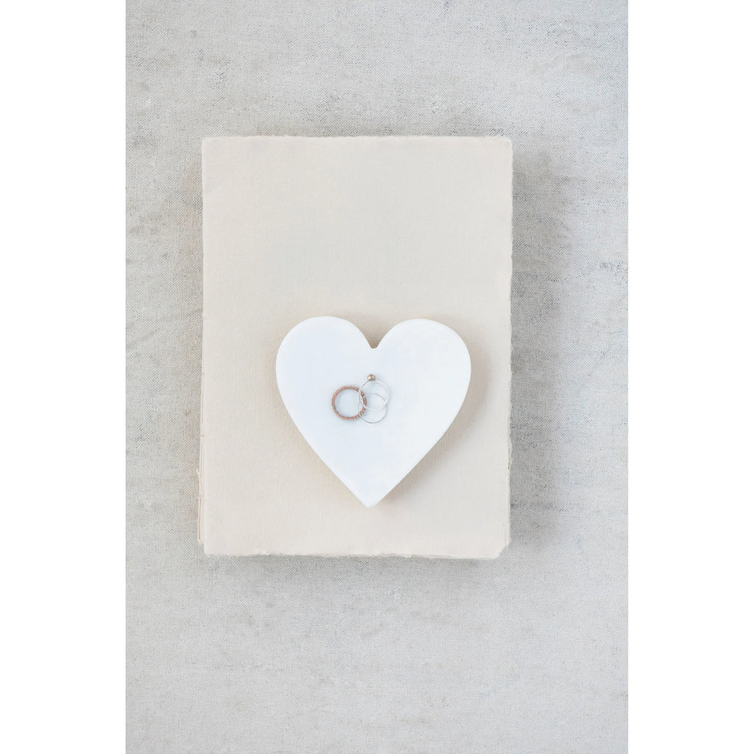 Creative Coop Home Marble Heart Dish