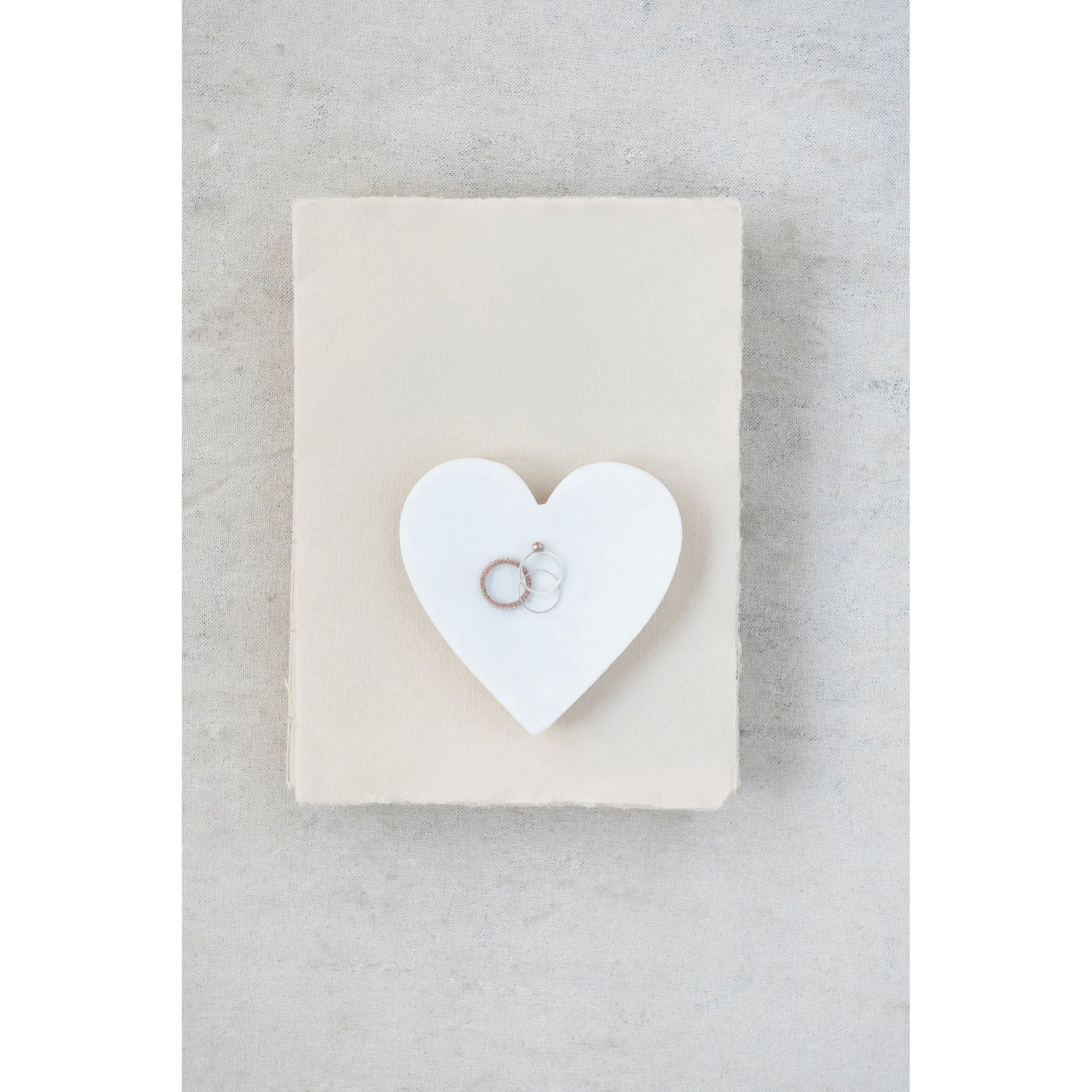 Creative Coop Home Marble Heart Dish