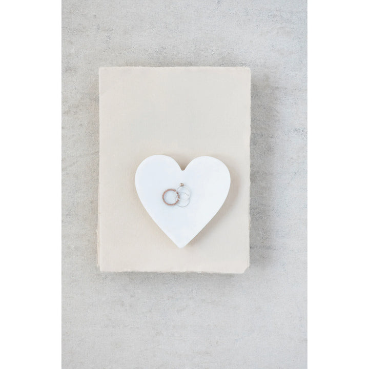 Creative Coop Home Marble Heart Dish