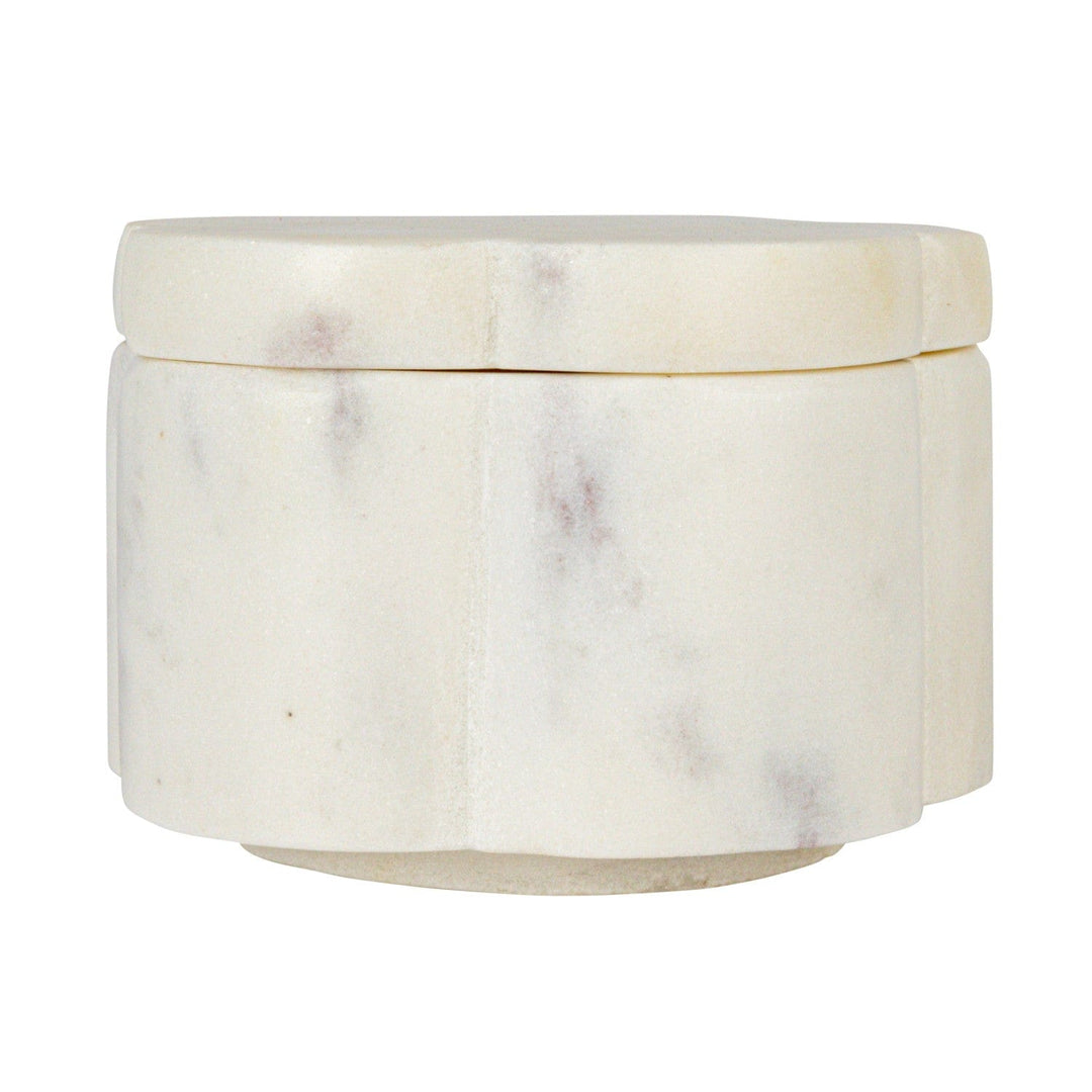 Creative Coop Home Marble Scalloped Stackable Pinch Pots with Lid