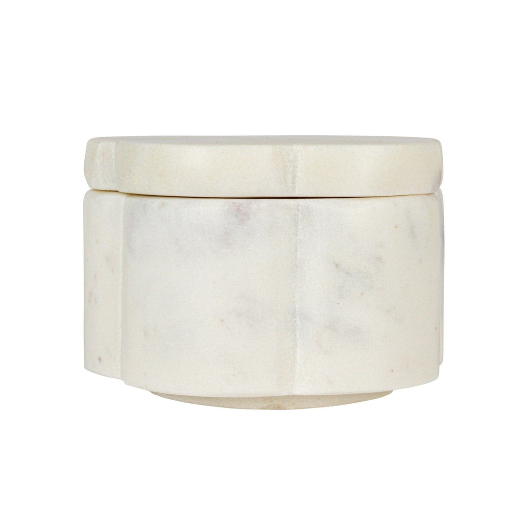 Creative Coop Home Marble Scalloped Stackable Pinch Pots with Lid