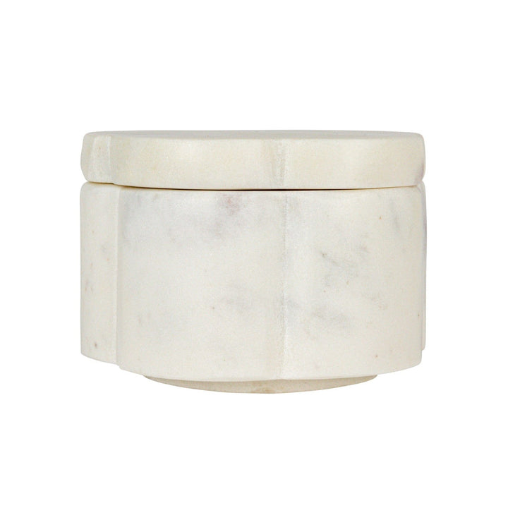 Creative Coop Home Marble Scalloped Stackable Pinch Pots with Lid