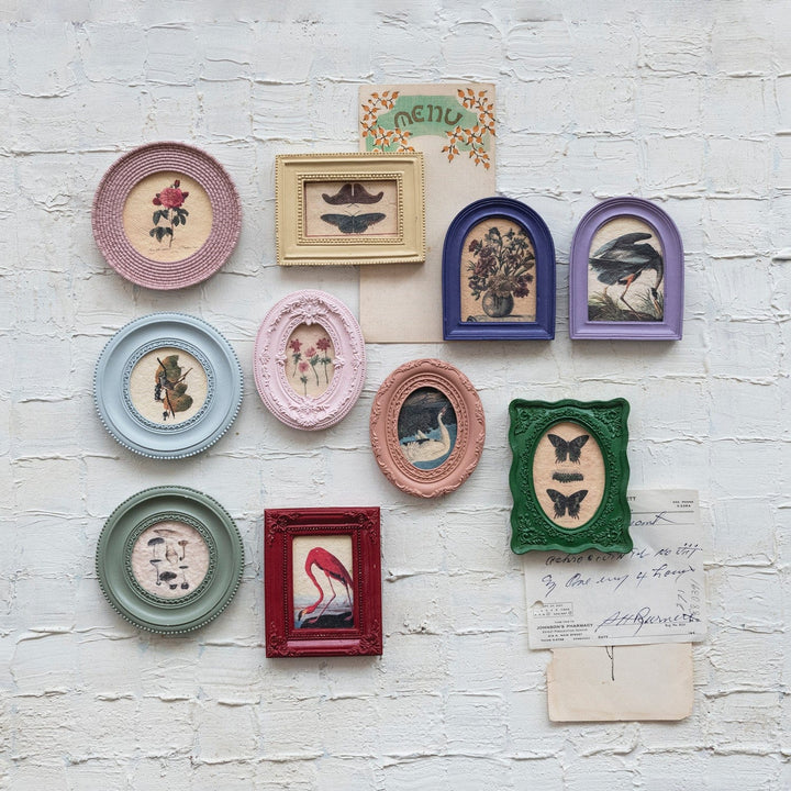 Creative Coop Home MDF & Resin Mini Framed Art Magnets