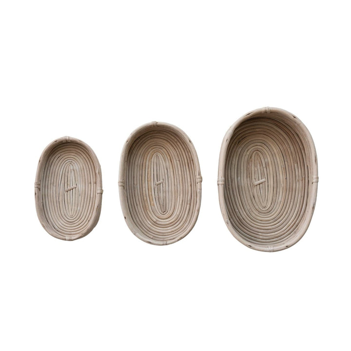 Creative Coop Home Oval Decorative Hand-Woven Rattan Baskets