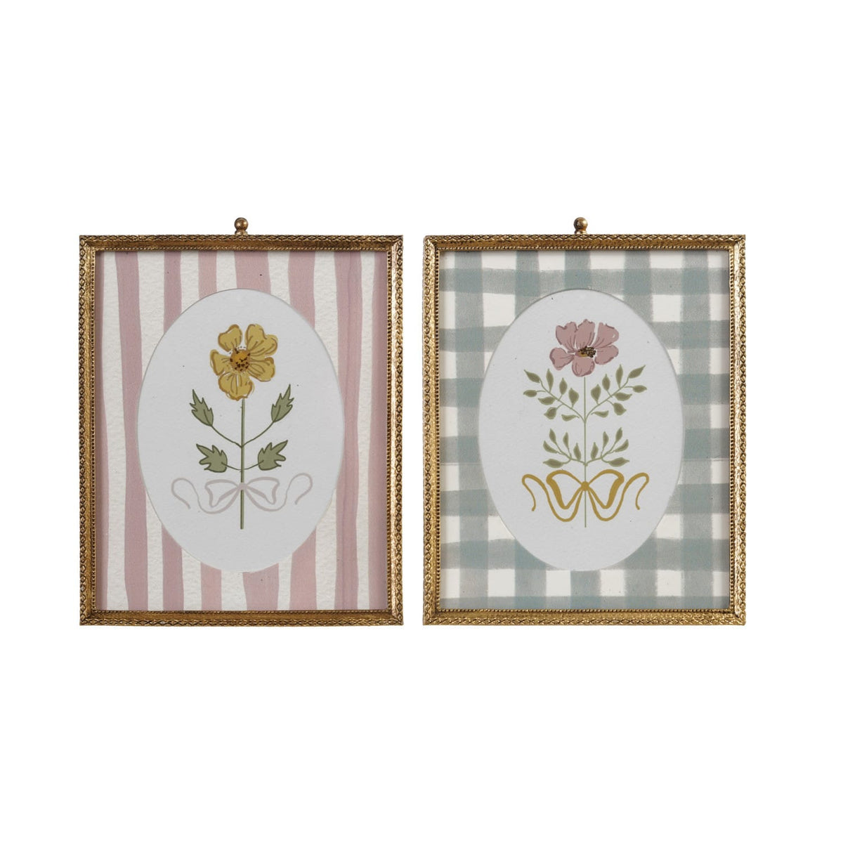 Creative Coop Home Pewter Framed Glass Wall Decor