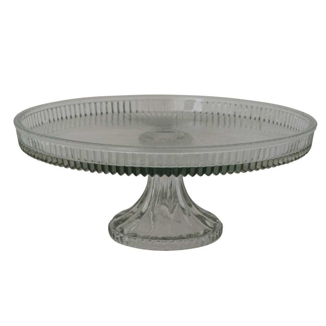 Creative Coop Home Pressed Glass Pedestal with Lip
