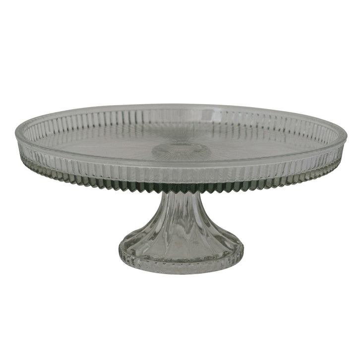 Creative Coop Home Pressed Glass Pedestal with Lip