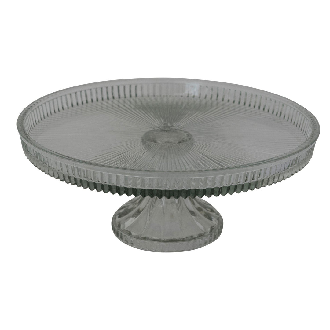 Creative Coop Home Pressed Glass Pedestal with Lip