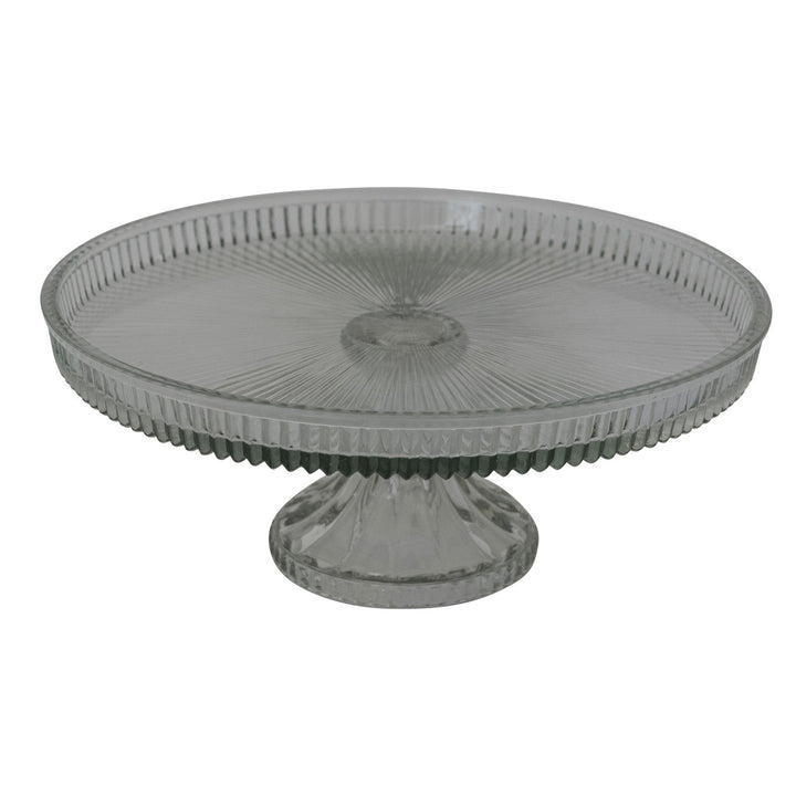 Creative Coop Home Pressed Glass Pedestal with Lip