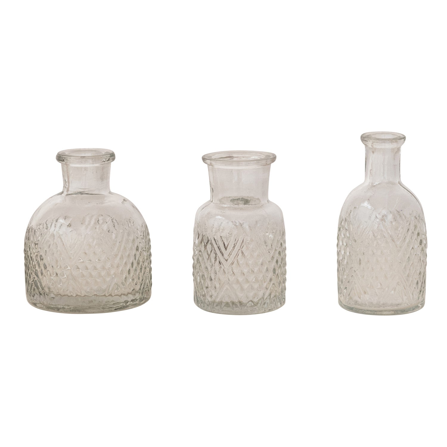 Creative Coop Home Pressed Glass Vase, 3 Styles