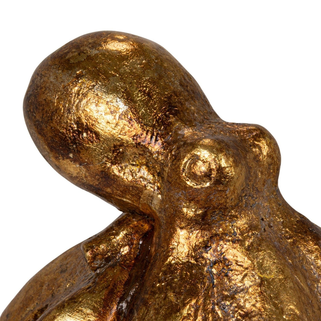 Creative Coop Home Resin Octopus on Glass Ball with Gold Leaf Finish - LOCAL PICKUP ONLY