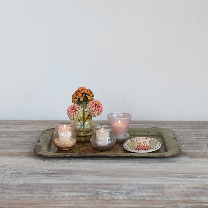 Creative Coop Home Seeded Glass Tealight/Votive Holder, 4 Styles